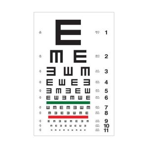 Échelle d’acuité visuelle lettrée « E » /11